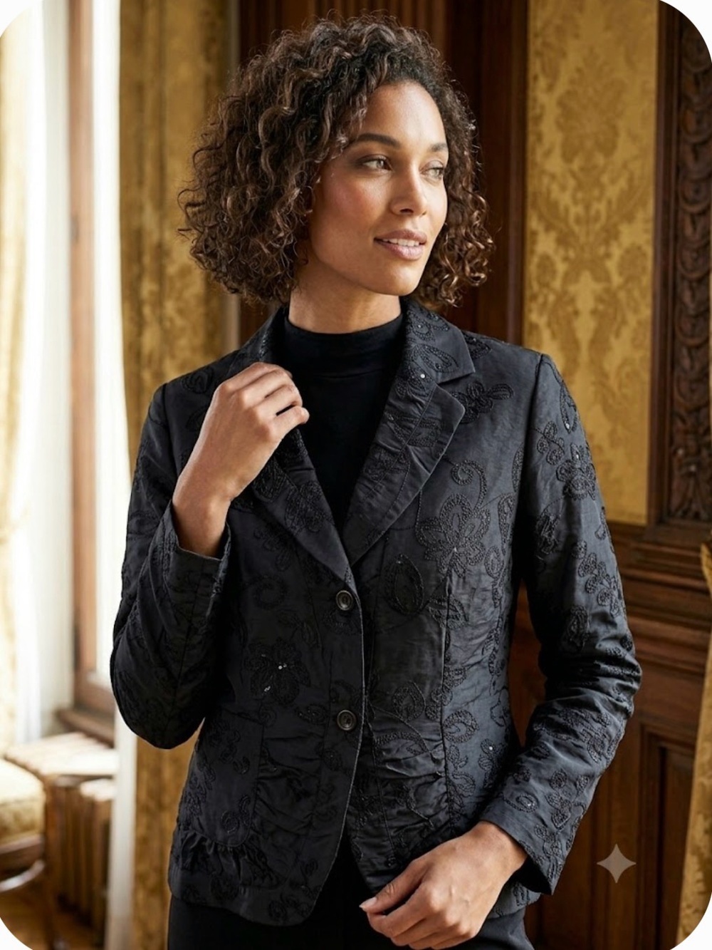 Vintage Steilmann Embroidered Floral Sequin Blazer